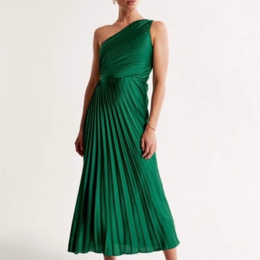 NWT Abercrombie & Fitch One-Shoulder Teal Green Dress SMALL